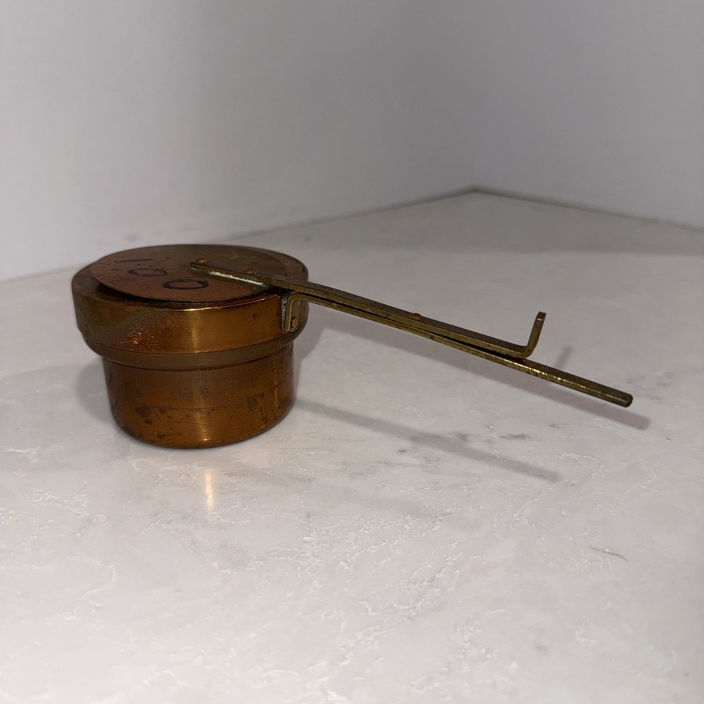 Vintage Copper ~ Brass Swivel Lid Chafing Mini Pot Sterno, Alcohol Flame Heating